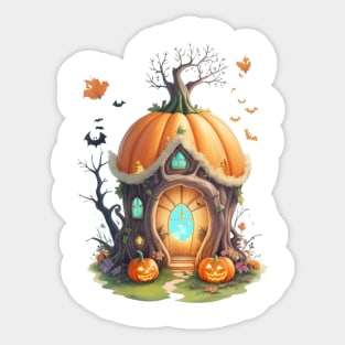Enchanted forest halloween Pumpkin Sticker Sticker